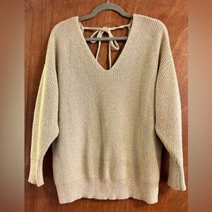 LOFT V-Neck Tan Sweater